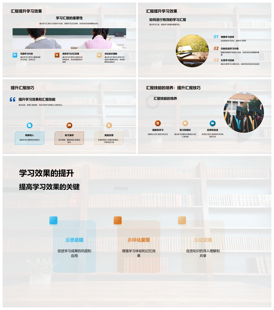 学习汇报技巧提升学习效果解析PPT模板