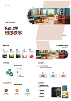 自律合作规范执行凝聚理想班级PPT模板