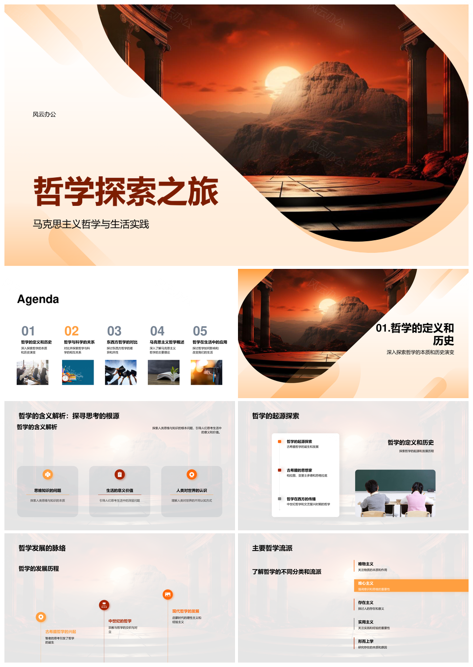 东西哲学科马物质意识古希腊探源PPT模板