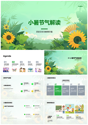 小暑节气习俗历法科教文化气象解析PPT模板