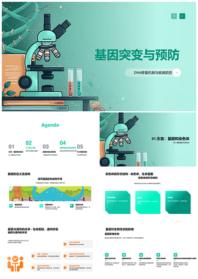 2025基因突变DNA修复机制与疾病防控PPT模板