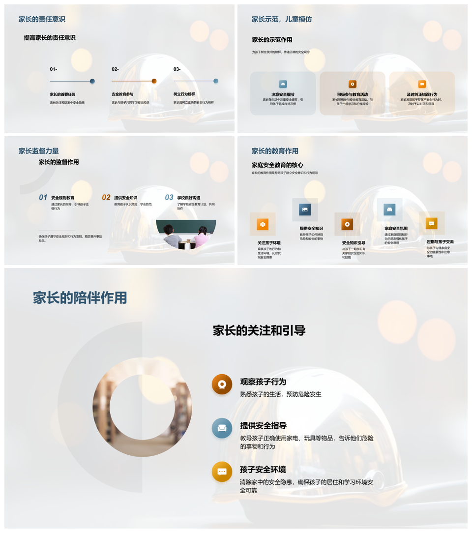 四年级家庭安全教育防误食家电家具窗户头盔PPT模板