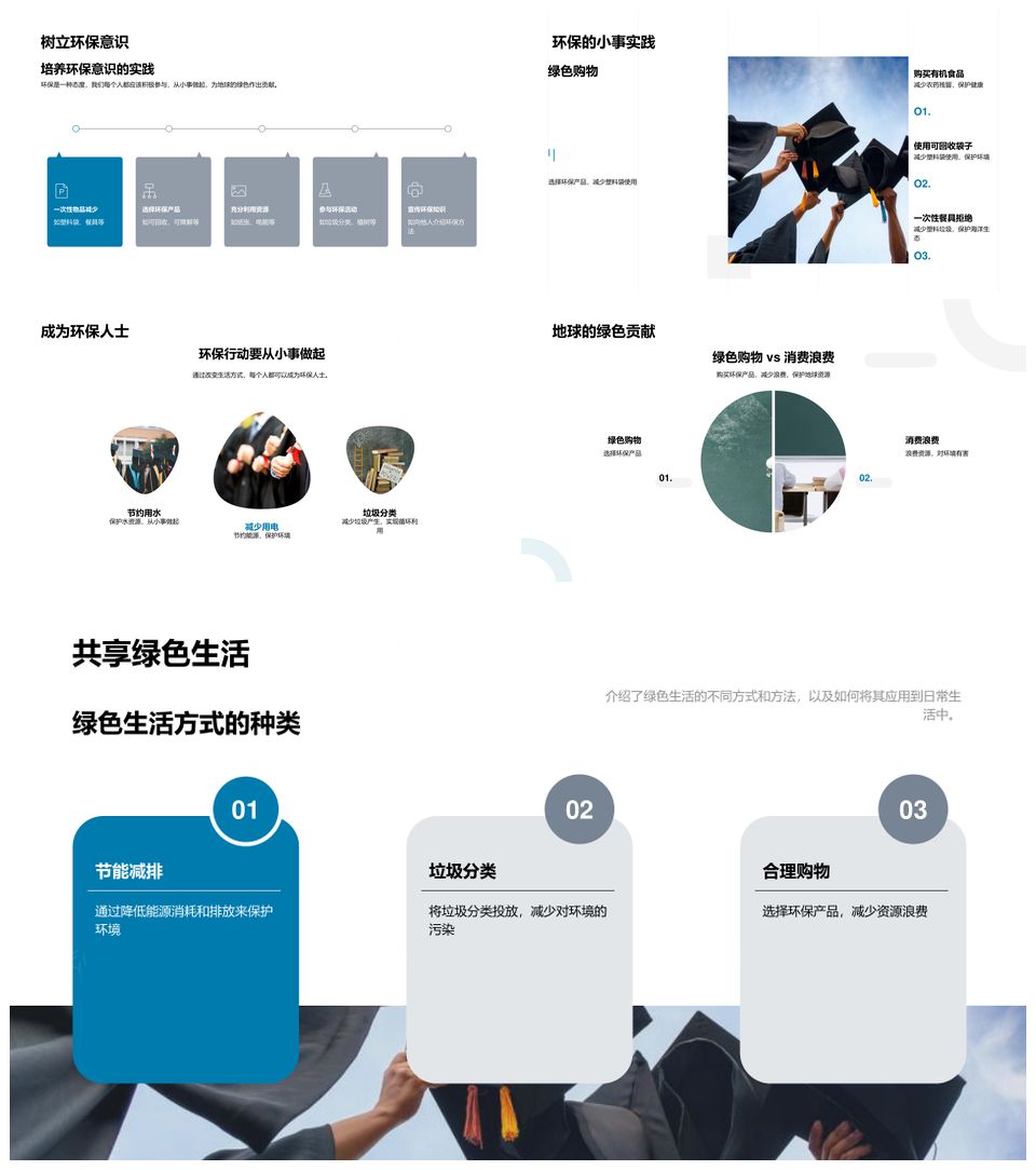 绿色行动共护地球节能分类育未来PPT模板