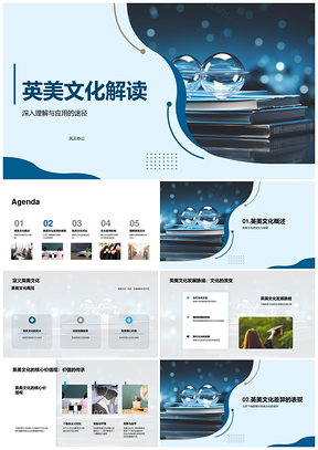 英美文化差异核心价值观与教育礼仪PPT模板