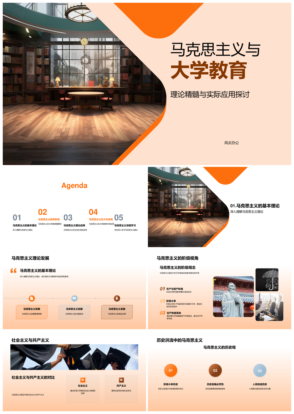 马克思主义理论指导大学教育服务无产阶级PPT模板