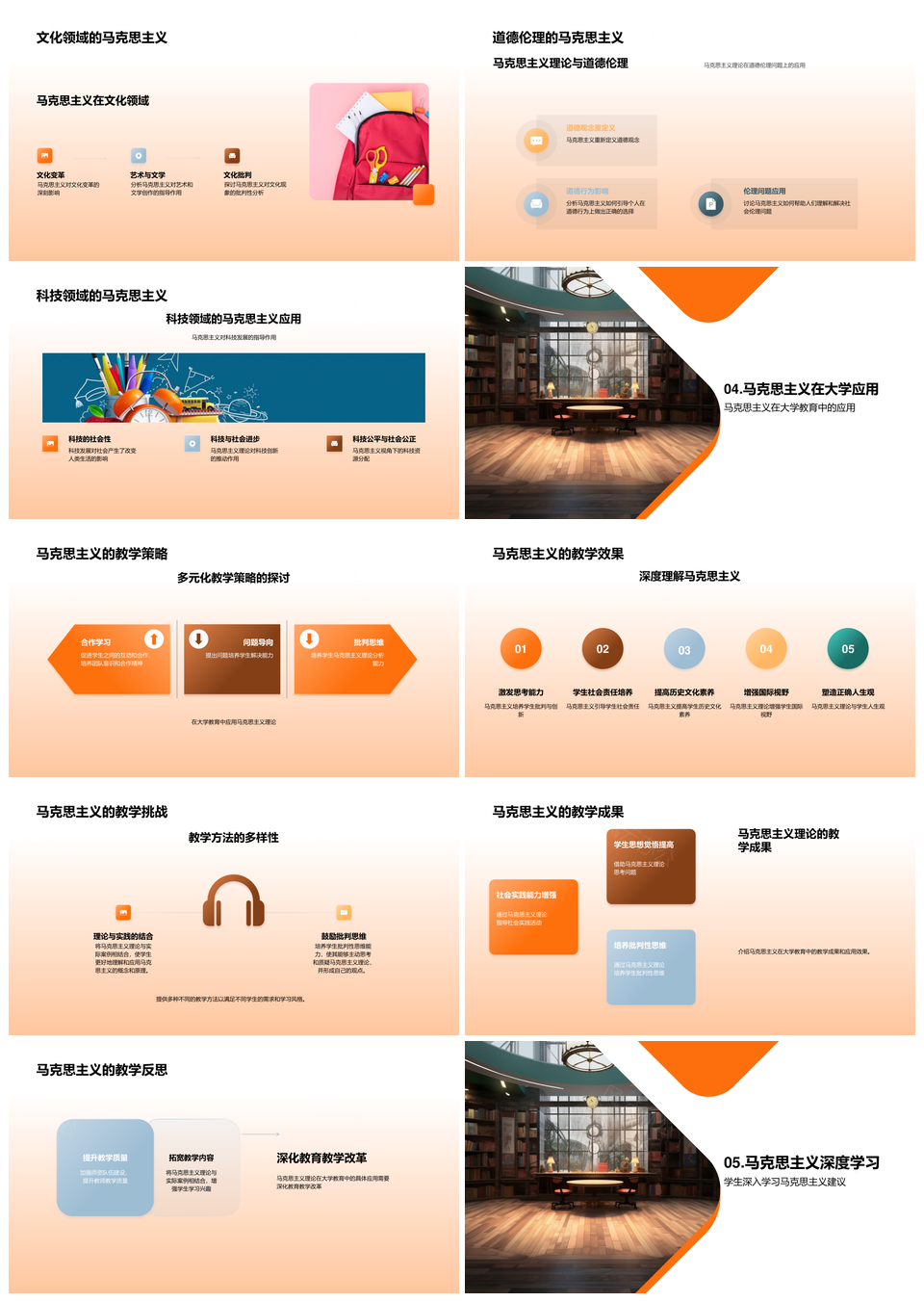 马克思主义理论指导大学教育服务无产阶级PPT模板
