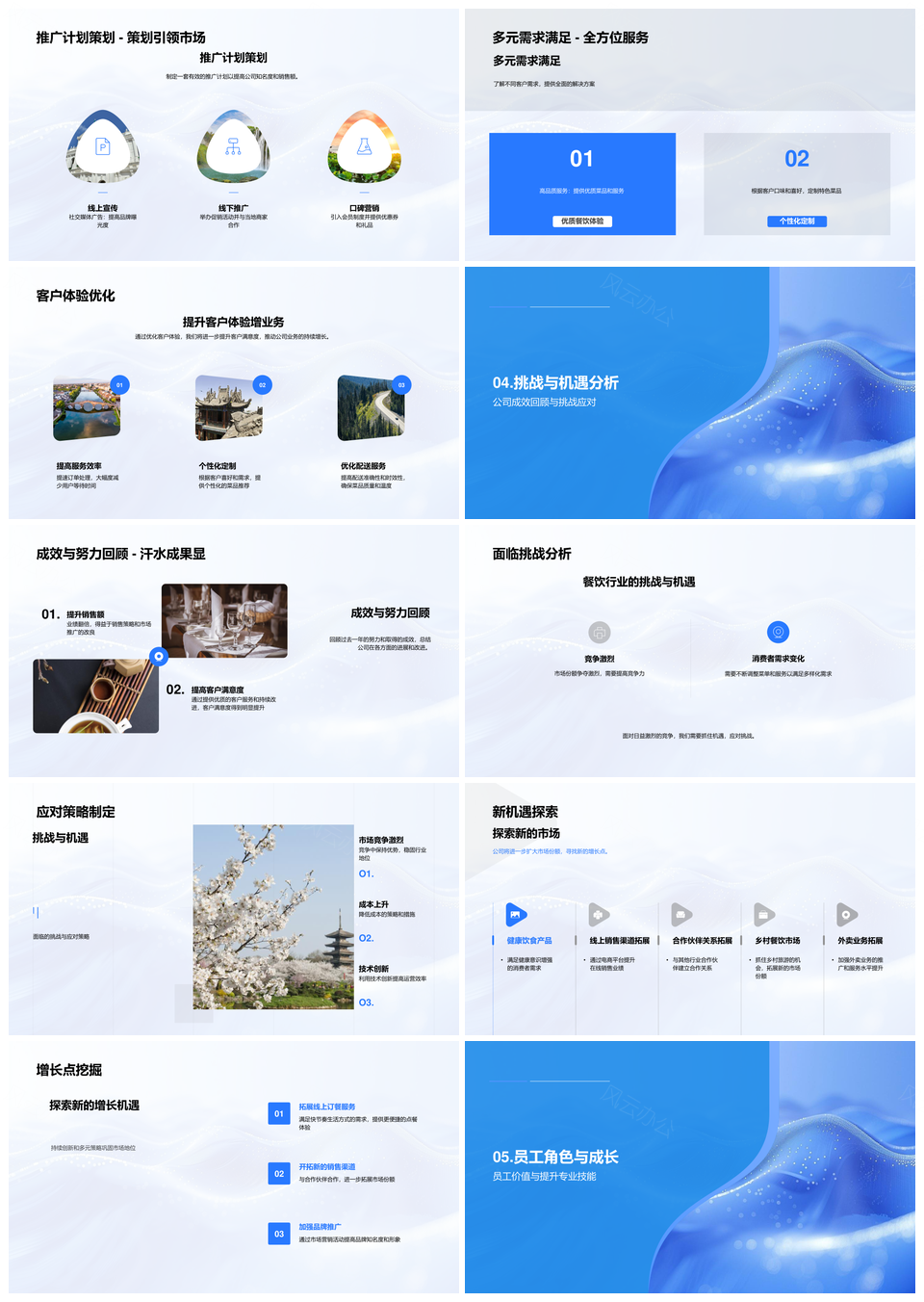在线餐饮年中策略汇报增销优服新品研发PPT模板