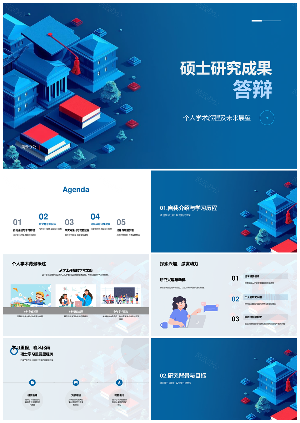 硕士答辩学术历程研究动机现状与展望PPT模板