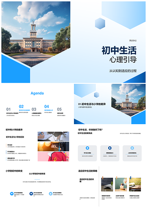 初中生适应学业挑战校园心态引导压力管理PPT模板