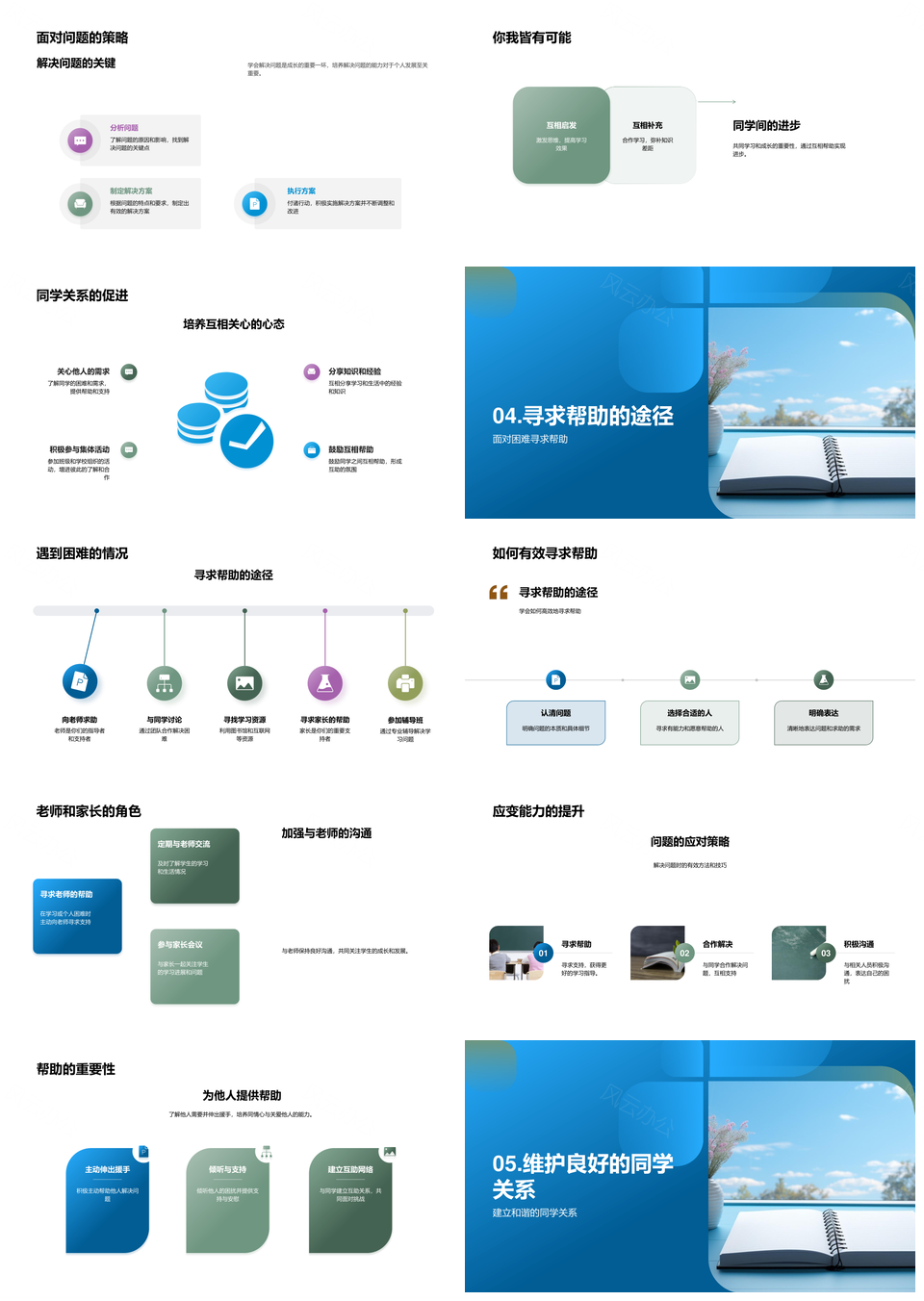 高中同伴互助手册沟通尊重共建成长PPT模板