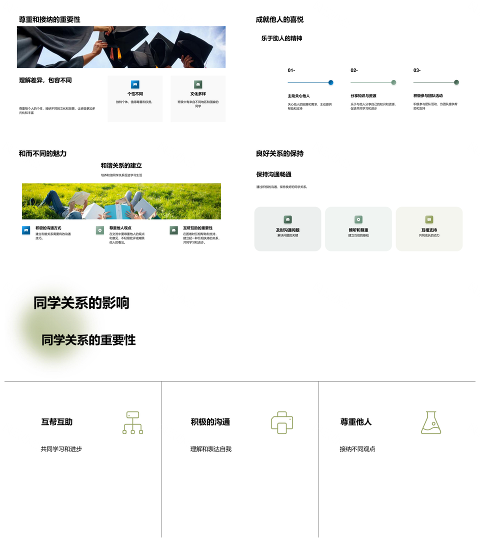 高中同伴互助手册沟通尊重共建成长PPT模板