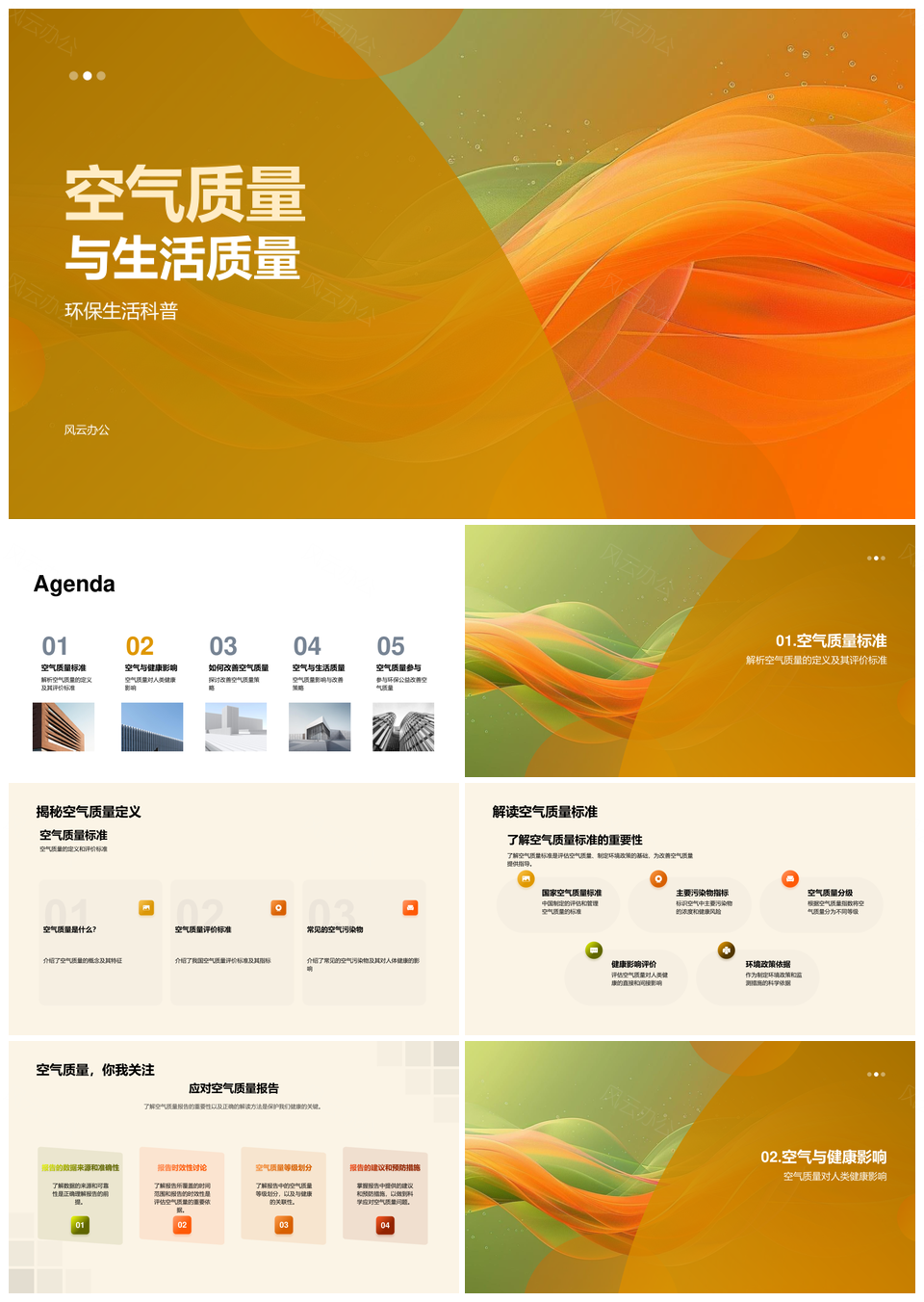 空气质量改善与绿色生活发展策略PPT模板