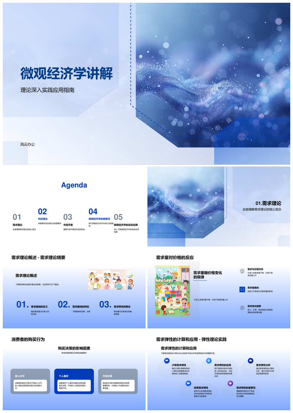 微观经济学供需市场均衡弹性失衡政策分析PPT模板
