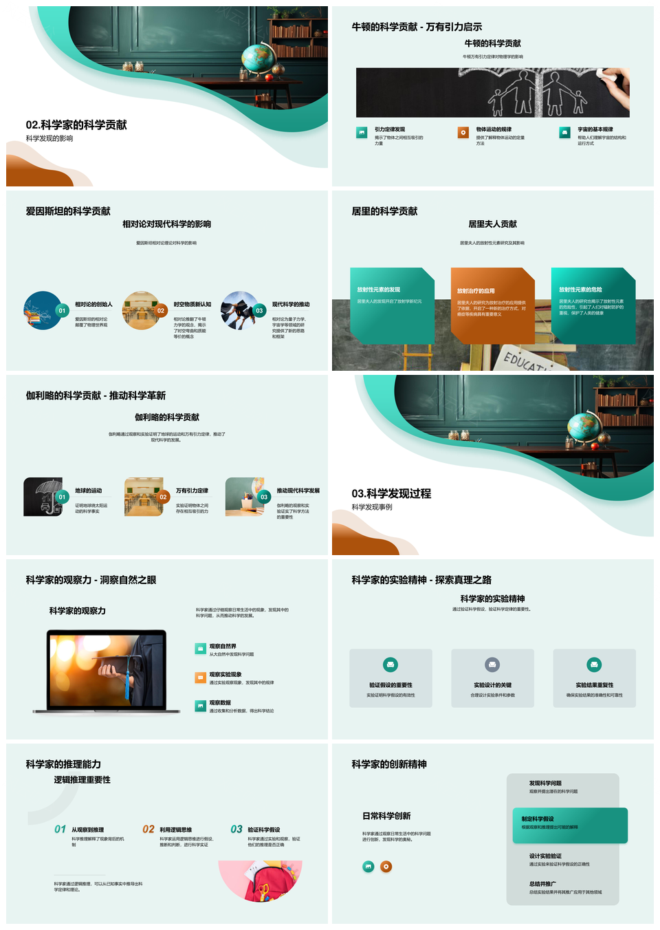 科学家牛顿居里发现万有引力放射性影响PPT模板