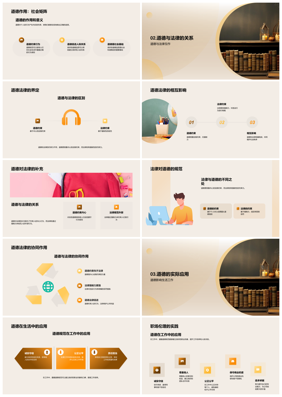 道德品质法律源流应用社会影响规范书PPT模板