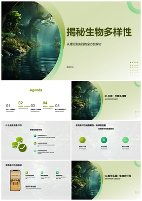 初中生物多样性教学课件解析全球生态系统PPT模板