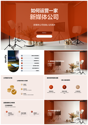 创始人传媒学生运营新媒体公司使命团队结构PPT模板