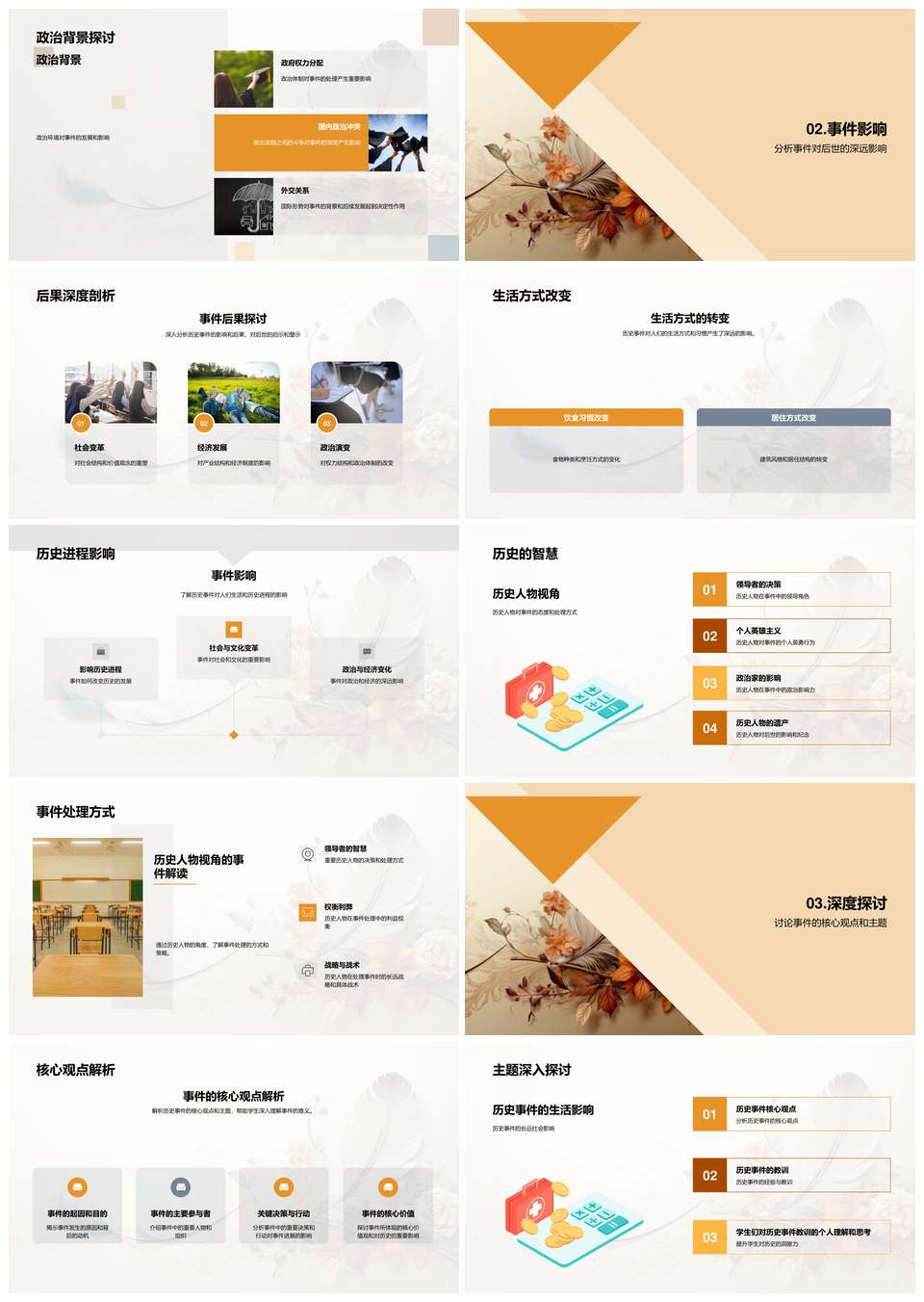 古老卷轴揭秘历史事件全景PPT模板