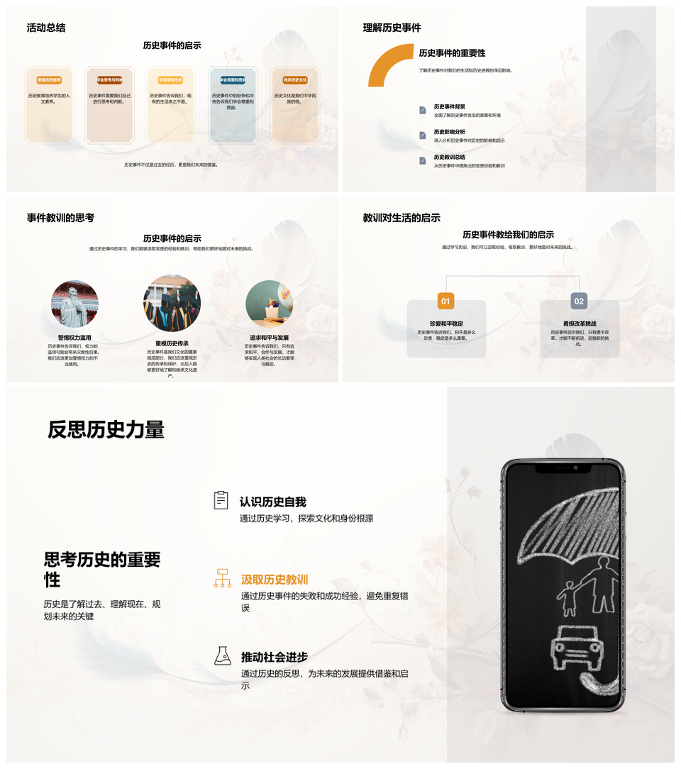 古老卷轴揭秘历史事件全景PPT模板