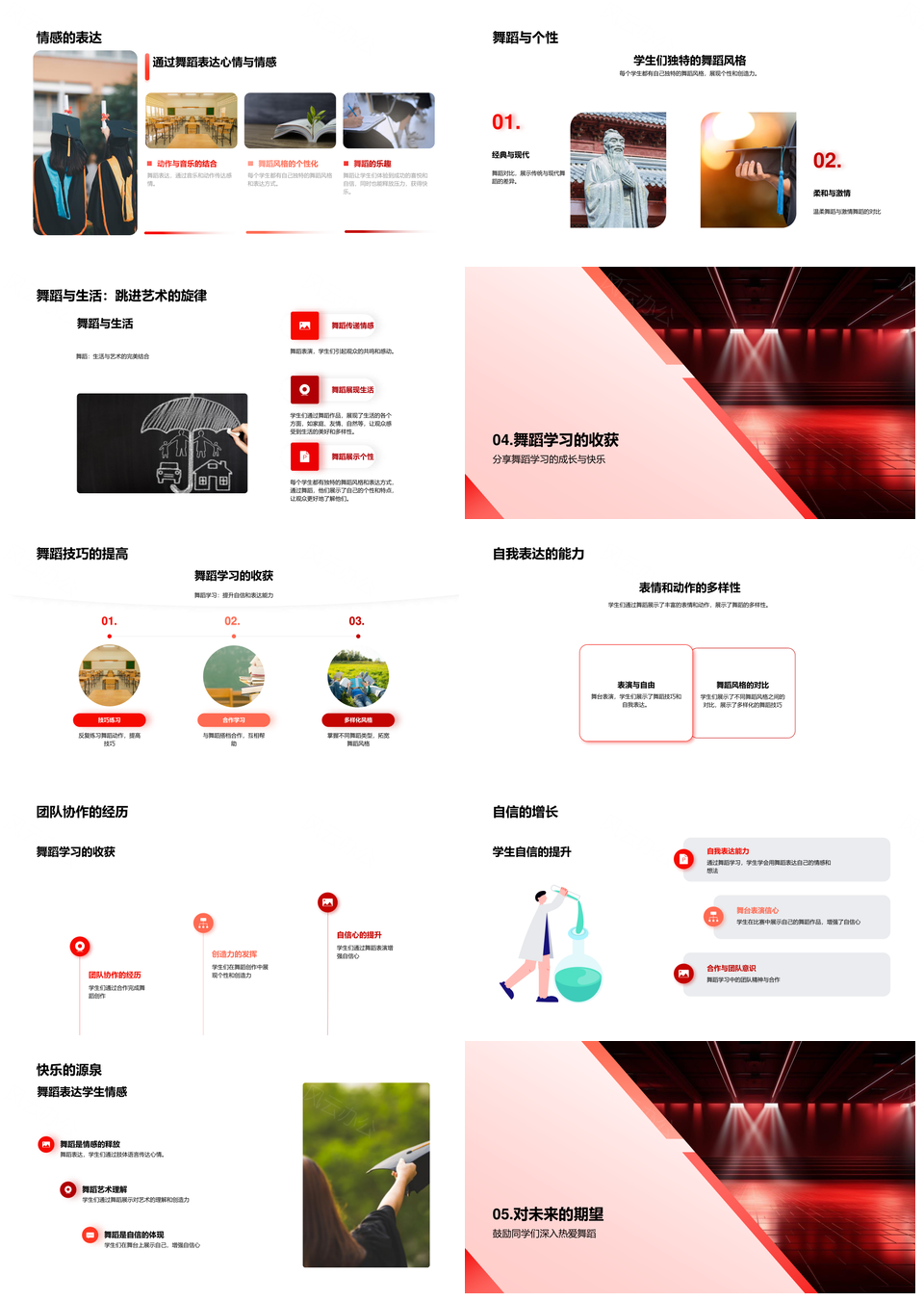 小学生舞动青春梦想教师领衔多舞种PPT模板