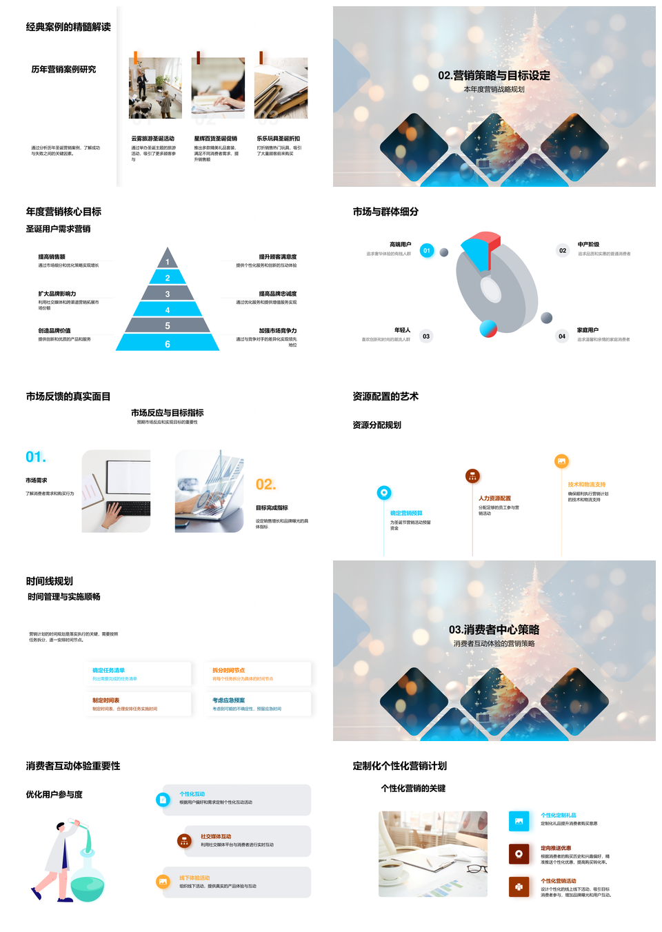 圣诞战略市场趋势消费竞品定位资源互动个性树PPT模板