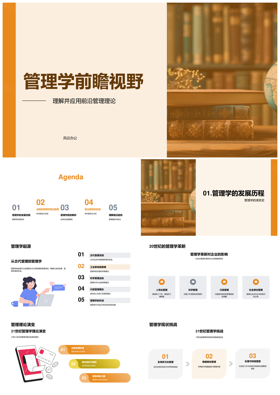 管理学前沿理论发展创新创业实践趋势职业发展PPT模板