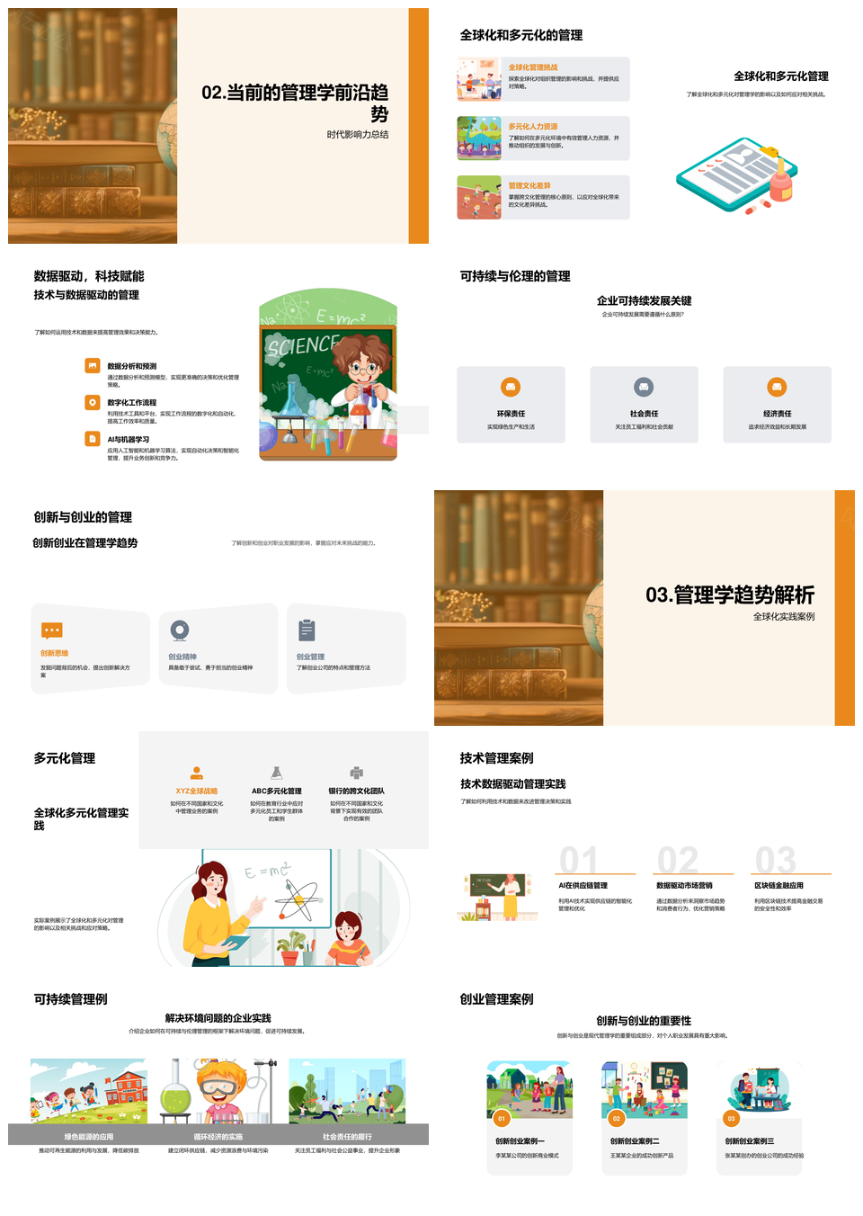 管理学前沿理论发展创新创业实践趋势职业发展PPT模板