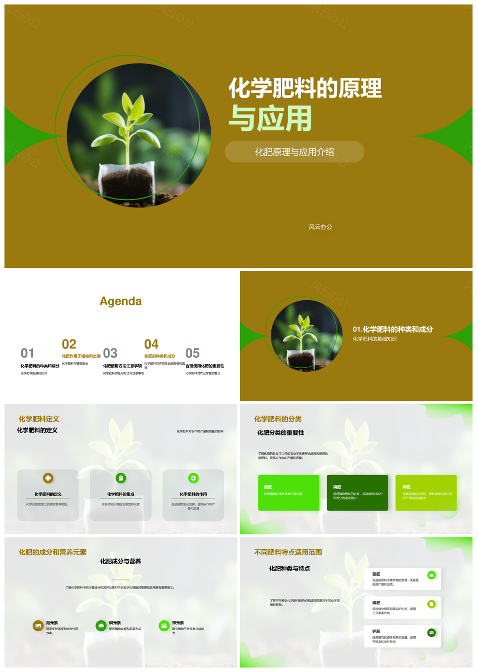 化学肥料成分分类原理与农业应用解析PPT模板