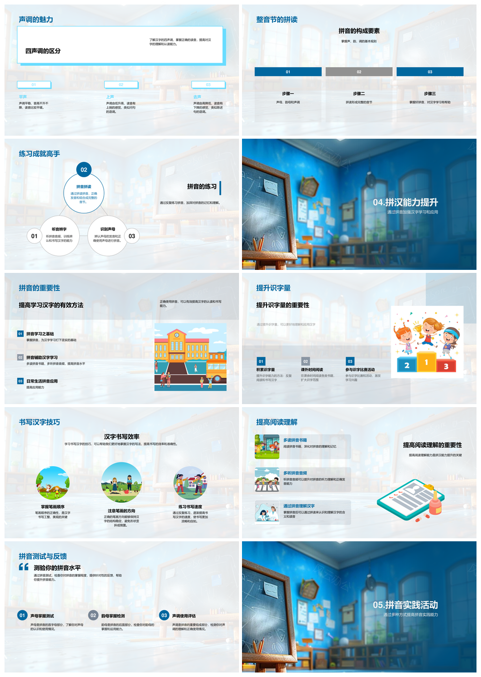 2025汉字拼音声母韵母声调组合提升识读能力PPT模板