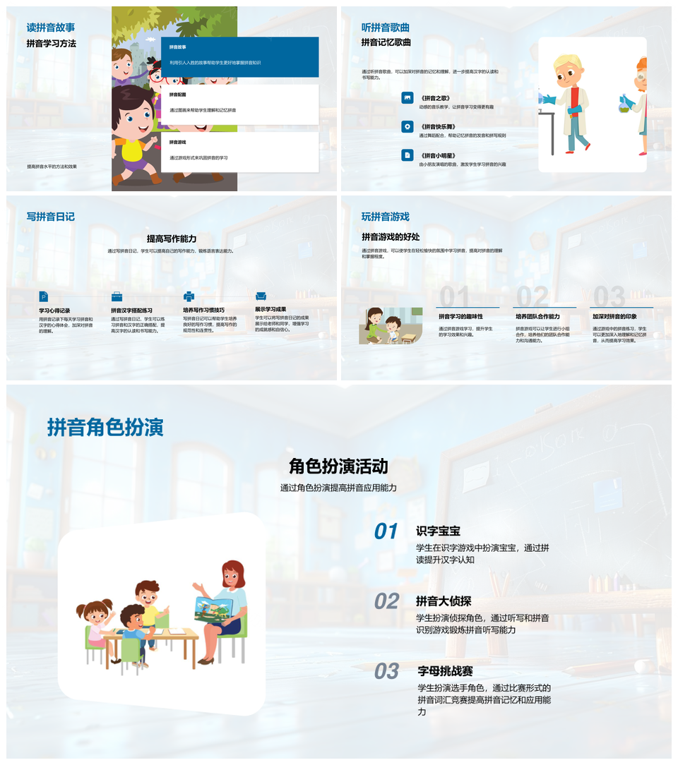 2025汉字拼音声母韵母声调组合提升识读能力PPT模板