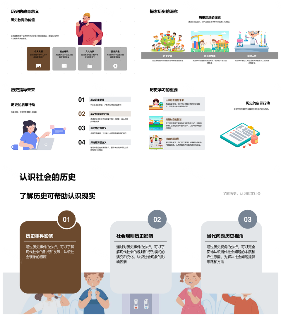 历史社会教育变革现实影响解析PPT模板