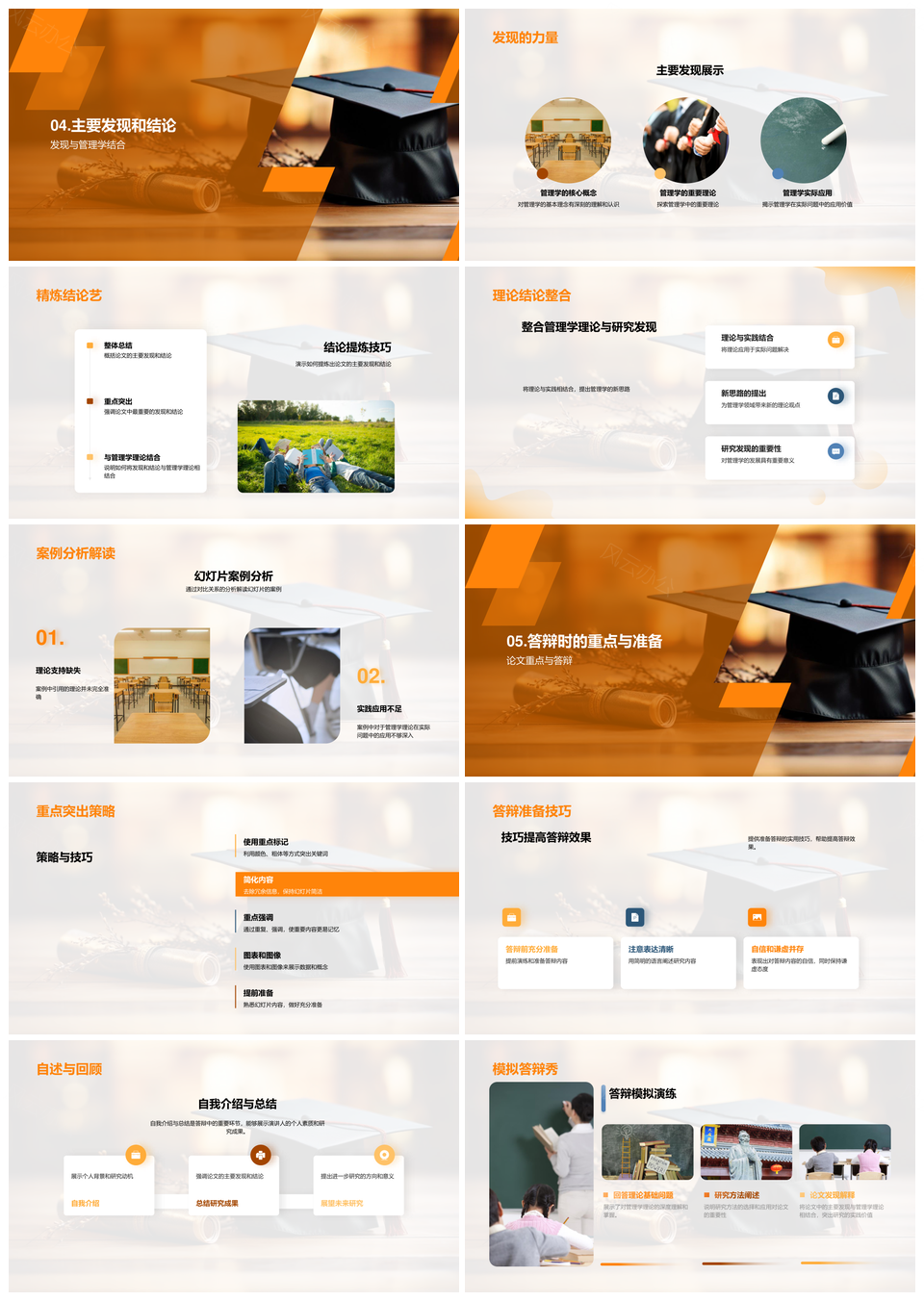 管理学论文答辩理论准备核心研究发现PPT模板