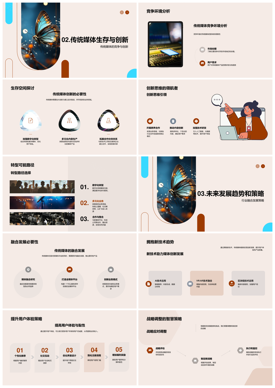 传统媒体破茧成蝶创新转型融合发展PPT模板