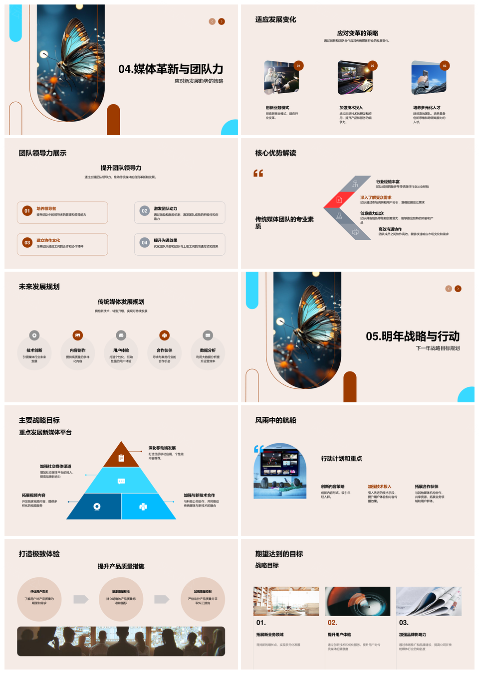 传统媒体破茧成蝶创新转型融合发展PPT模板