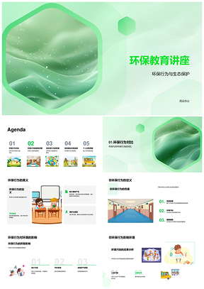 环保教育行为意识生态保护生活习惯讲座PPT模板