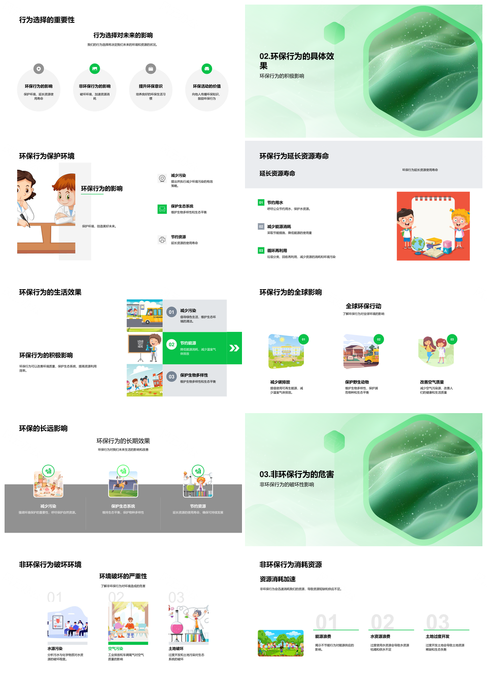 环保教育行为意识生态保护生活习惯讲座PPT模板