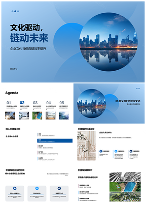 文化驱动高效链团队共建未来PPT模板