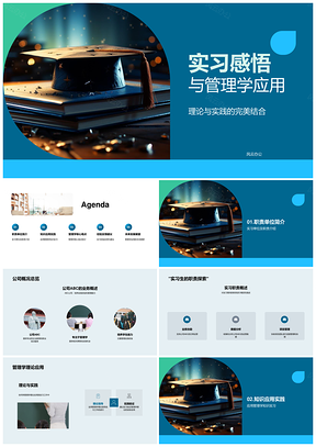 实习感悟与管理学理论实践应用PPT模板