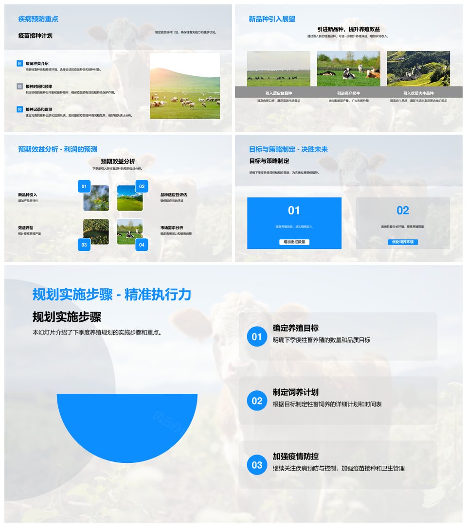 牲畜季度饲养出栏效益管理分析PPT模板