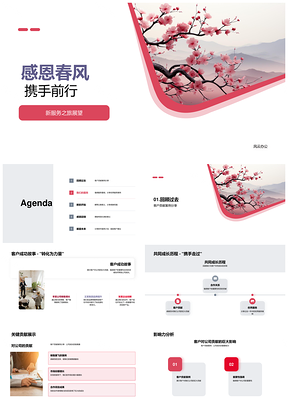 春风携VIP客户感恩共启新服务之旅PPT模板