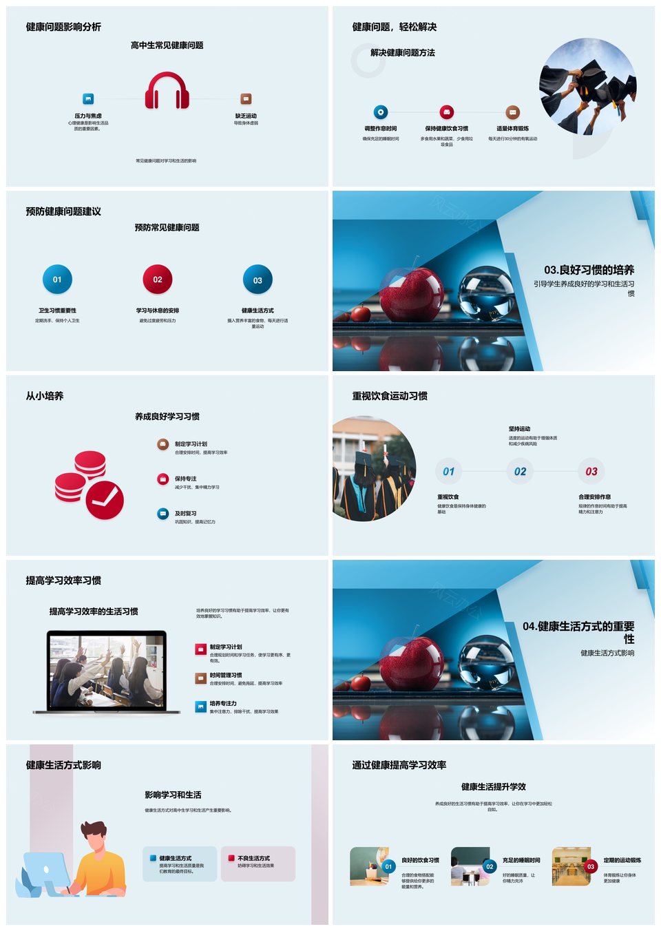 高中生健康习惯培养应对常见问题挑战PPT模板