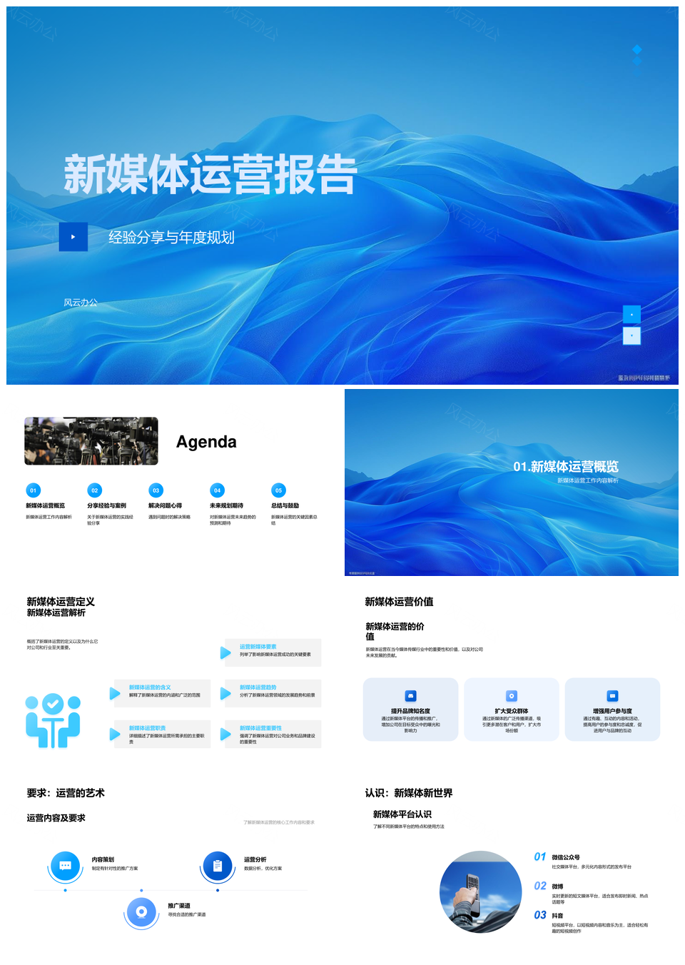 新媒体年度运营实战经验案例策略报告PPT模板