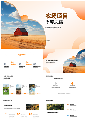 农场项目季度农科种养进度与投资设施总结PPT模板