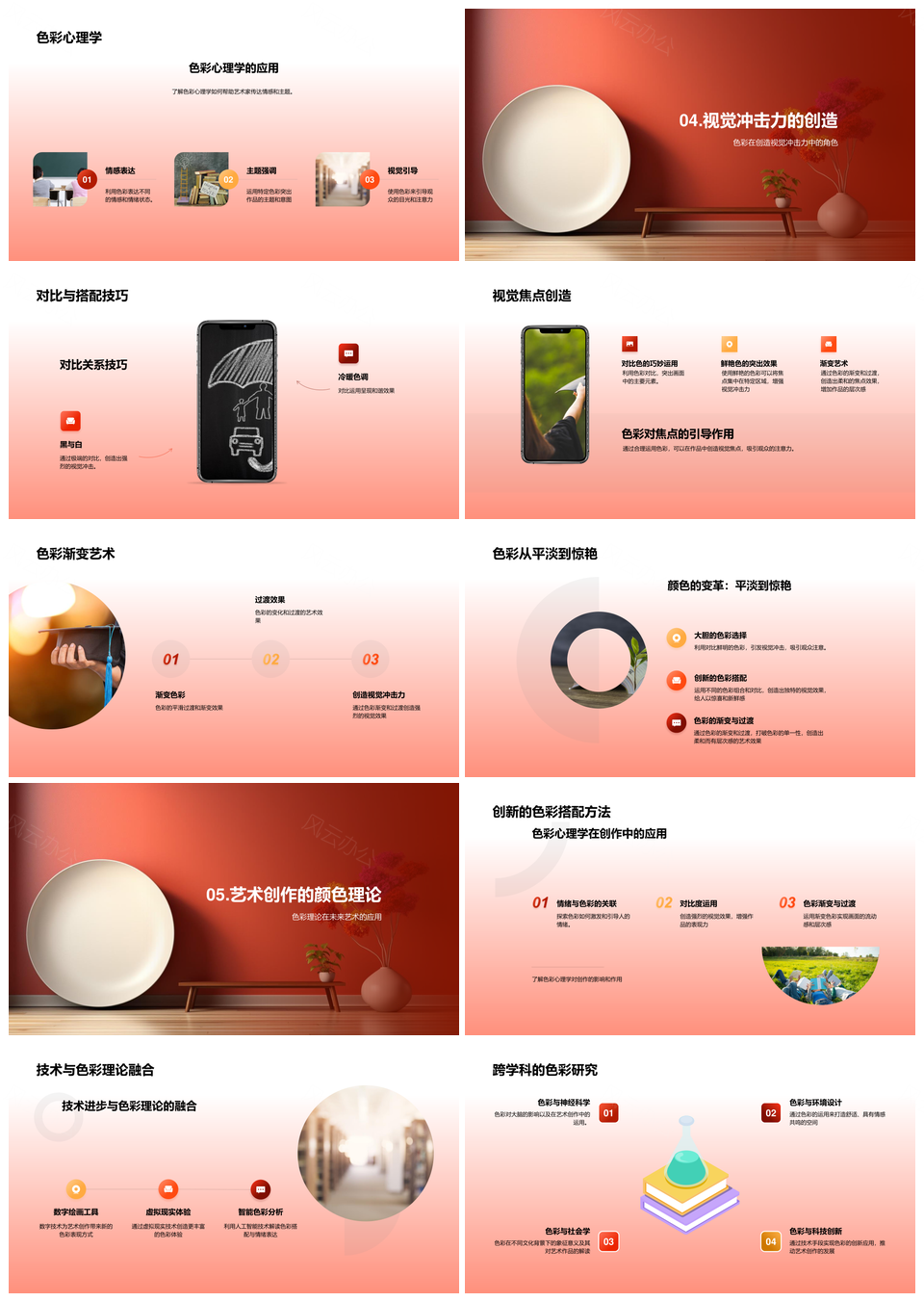 色彩艺术心理学理论与历史视觉探索PPT模板