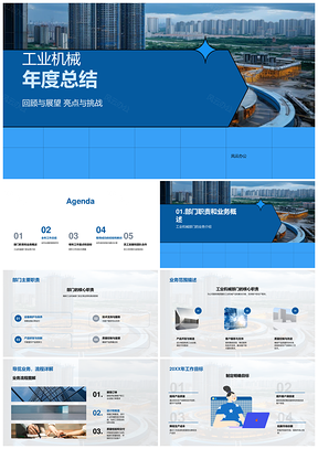 工业机械年度业务工作目标业绩总结PPT模板