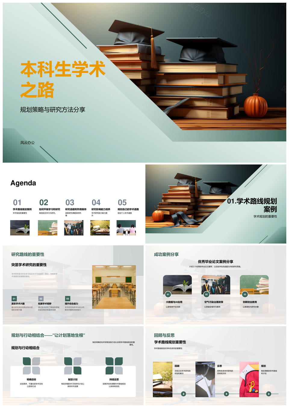 本科生学术研究规划答辩案例时间管理平衡PPT模板