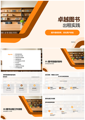 图书馆图书出租部门经理总结汇报组织结构职责流程PPT模板