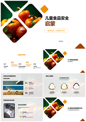 教师引领儿童食品安全日常实践教育PPT模板