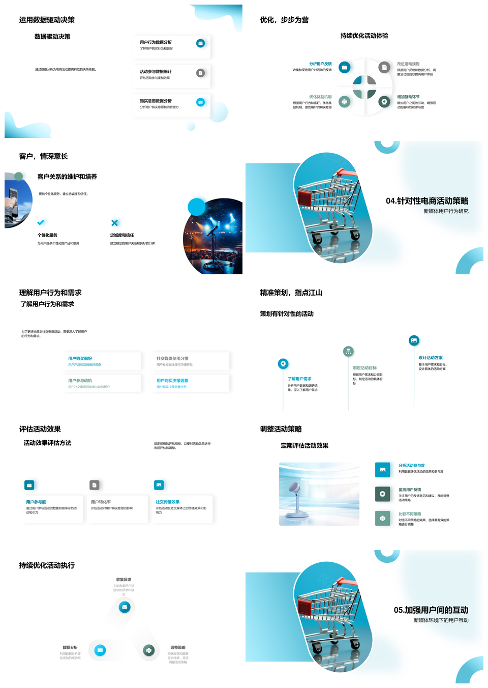 新媒体社交电商活动策略与用户互动激励PPT模板