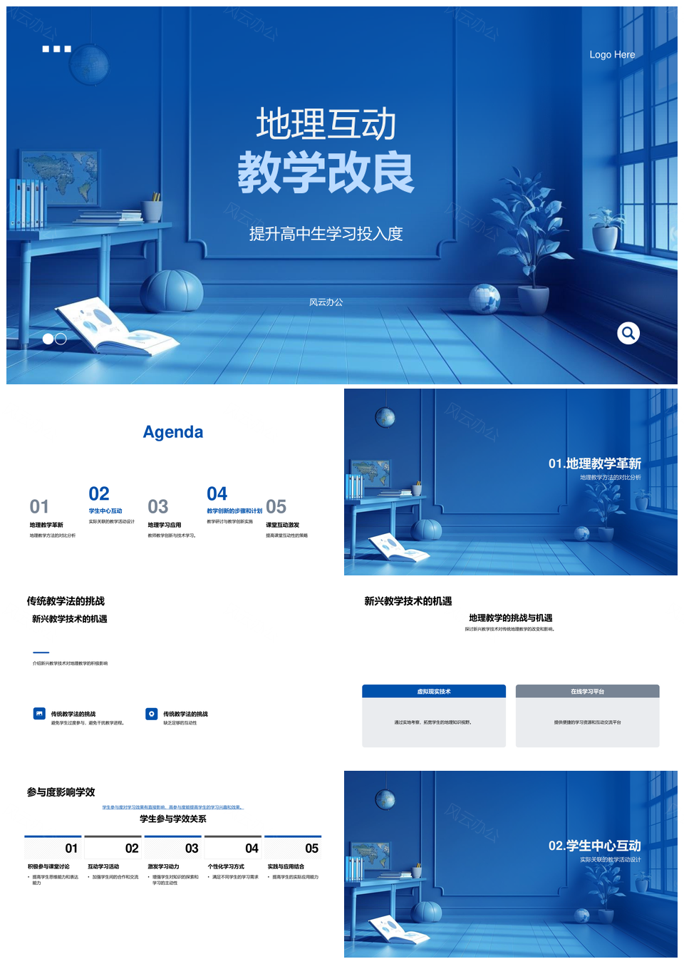 地理互动教学改良提升高中生学习参与效果PPT模板